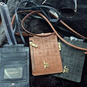 London Fog Card Holder Trio in Black, Brown, and Gray